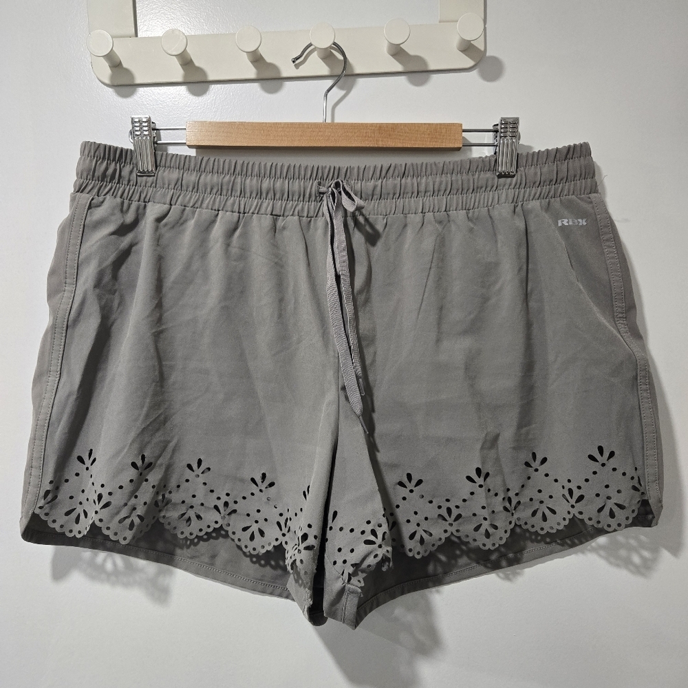 RBX Grey Laser Cut Athletic Shorts